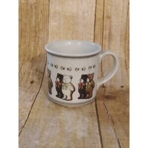 Otagiri Teddy Bear Mug Vintage Little Brown Black White Bears Cup